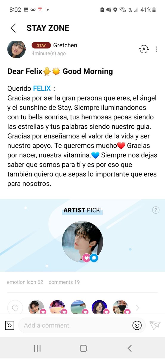 Gret14sr's tweet photo. OMGGG!! AYUDAAAAA, FELIX ME CONTESTO😭😭 TE AMOOO❤️ I'm crying😭 Eres mi rayito de luz☀️ https://t.co/42ilyXWbVT