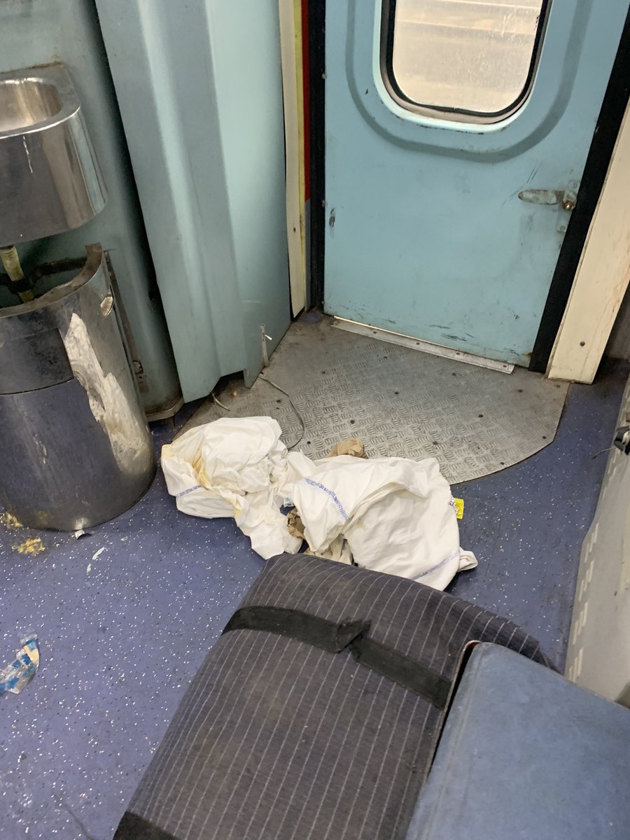 dinspeak's tweet photo. @IRCTCofficial , #Railways , @IndianRailUsers , @RailwaySeva @RailMinIndia No cleaning in running coach , toilet in pathetic state Duronto 12286 in AC 2 Tier and train late by 8 hours https://t.co/fbmPa9HD3t