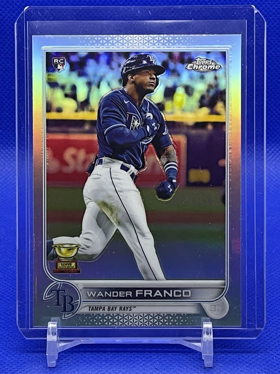 atc2448's tweet image. Bought a Blaster box of 2022 #Topps Chrome over the holiday weekend. Got a nice #WanderFranco #Refractor
