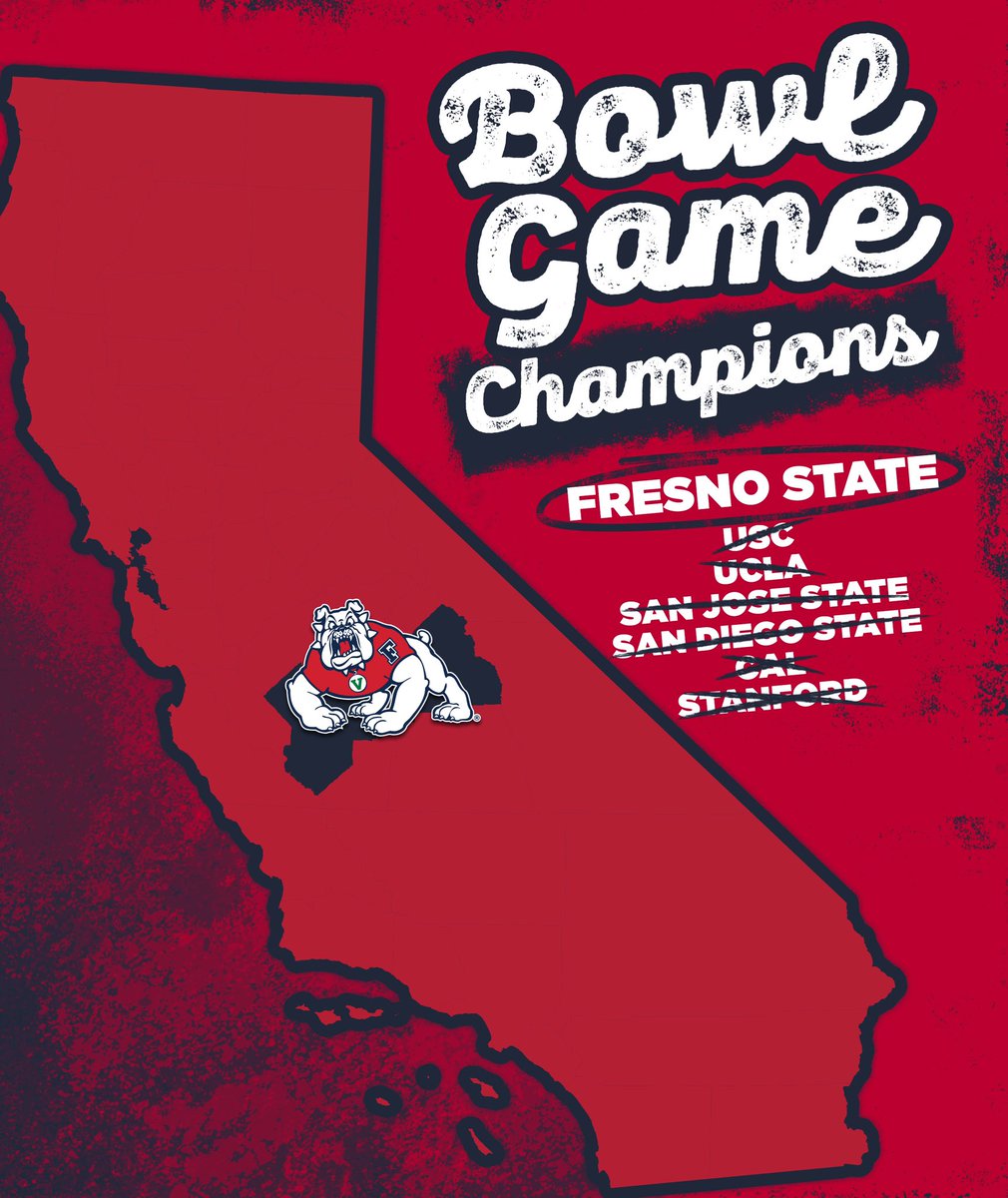 Fresno State Football (@fresnostatefb) on Twitter photo In the State of California…
THERE’S ONLY ONE 🏆
#GoDogs | #ForTheV | <a href="/LABowlGame/">LA Bowl Hosted By Gronk</a> In the State of California…
THERE’S ONLY ONE 🏆
#GoDogs | #ForTheV | <a href="/LABowlGame/">LA Bowl Hosted By Gronk</a>