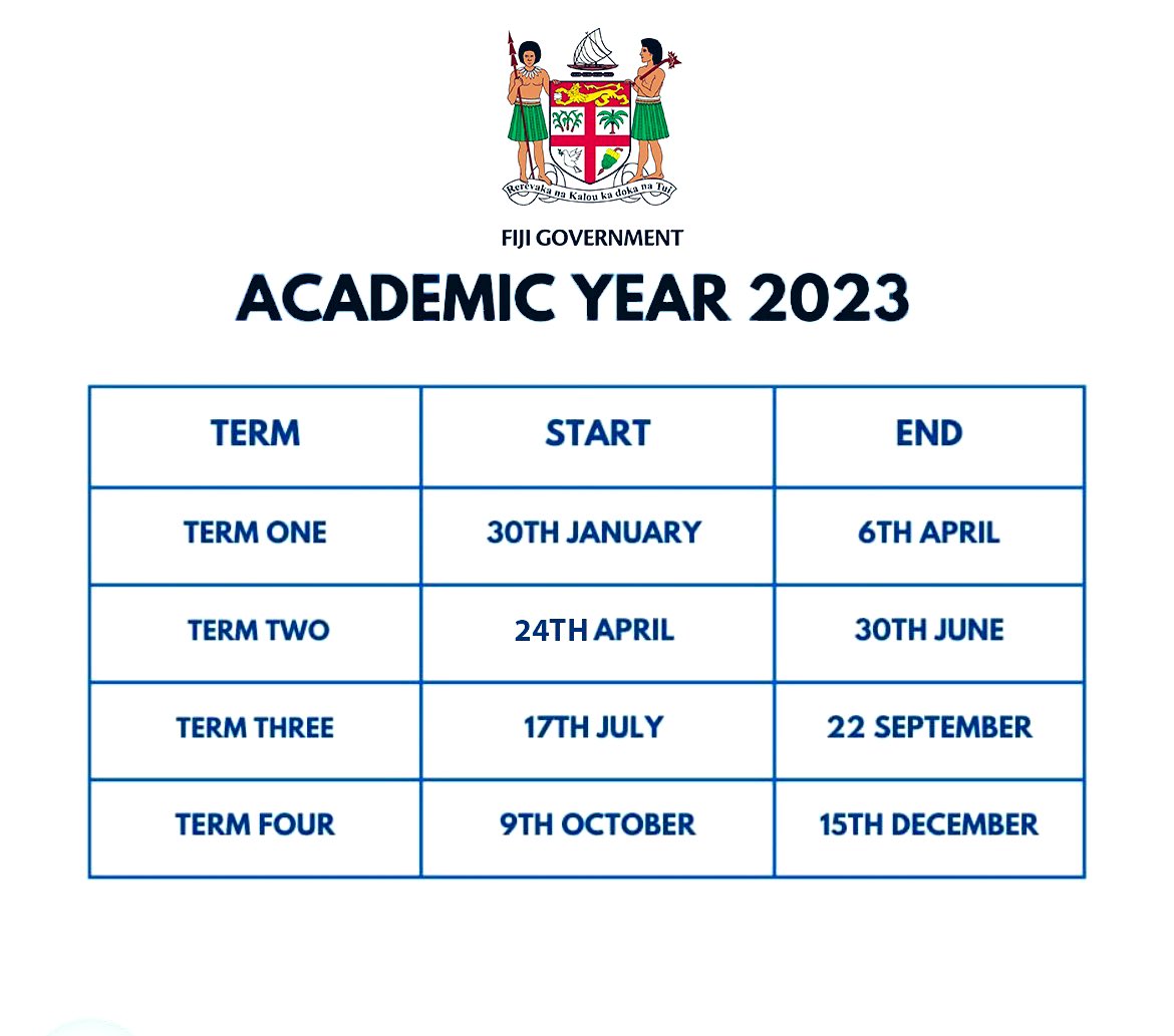 FijiGovernment's tweet photo. 2023 Academic Calendar

#fiji #education https://t.co/JqC1OtAiwB
