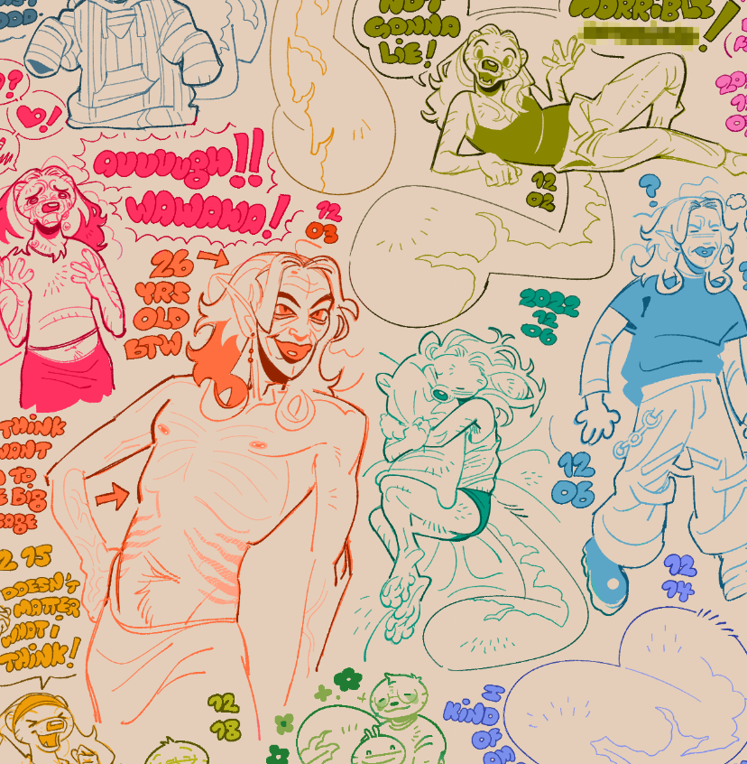 I put up a PDF of my all my 2022 doodle pages up on itch if anyone's interested! 9 Pages of varying doodle density from April - December for $2 ^_^ 
🌈https://t.co/Dsw4cQpTIJ 