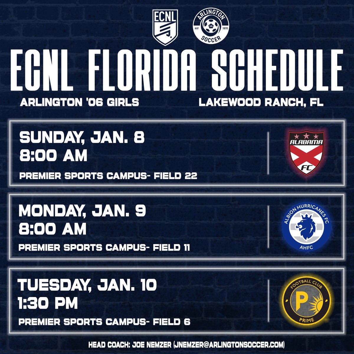 Counting down the days until #ECNLFL Looking forward to compete there! Here is my schedule ⬇️  <a href="/ASA06GirlsECNL/">Arlington06GirlsECNL</a> @JoeNemzer <a href="/ECNLgirls/">ECNL Girls</a>