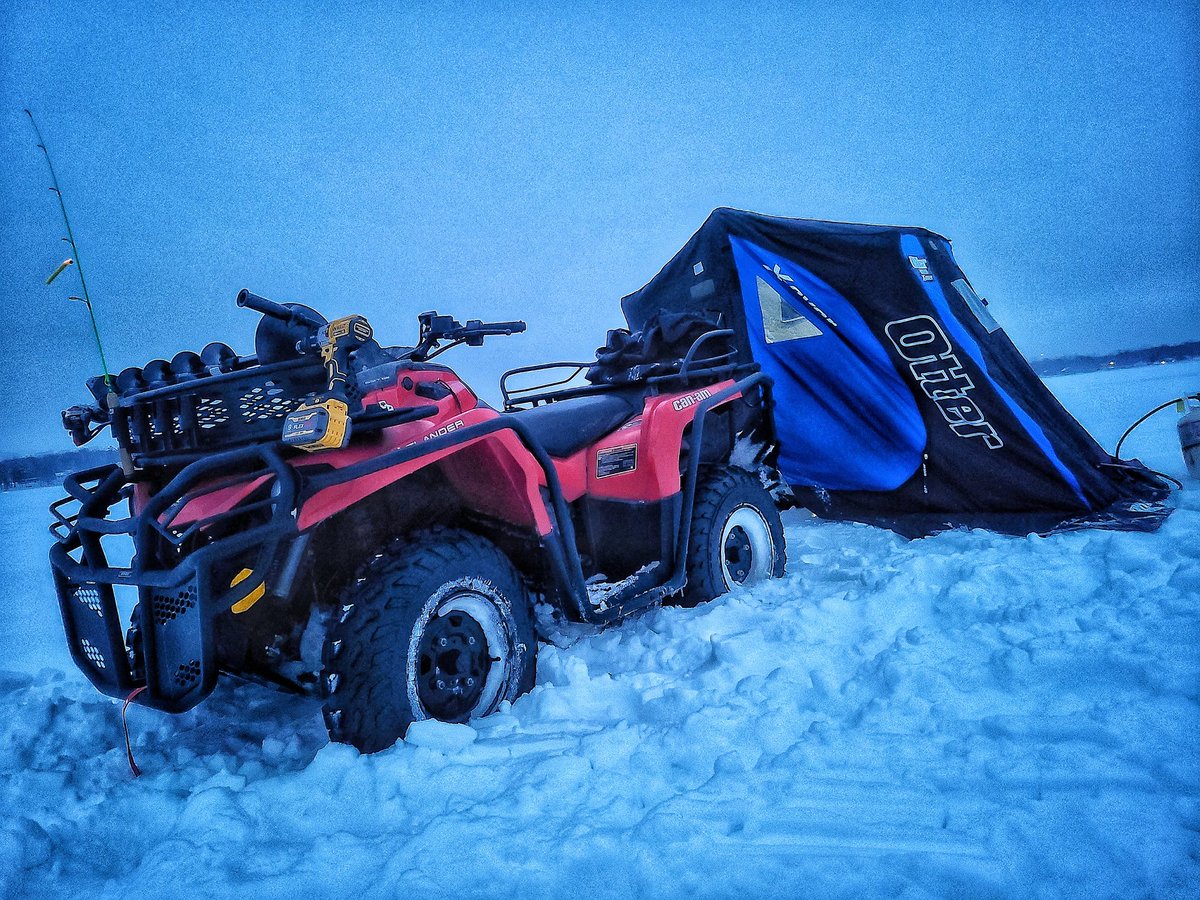 missionotd's tweet photo. Hit the ice running bright and early this morning in search of some crappies. Tossed a few in the bucket for the pan then covered a lot of terrain in search of big gills. 
#IceFishingMinnesota #crappiefishing #panfishing #clamoutdoors #otteroutdoors #humminbirdfishing https://t.co/KTk1VAeiX8
