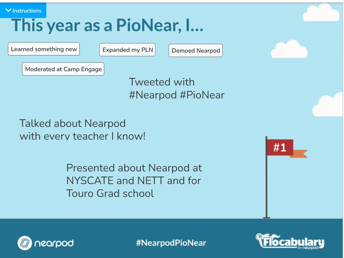 Reflecting on my year as #NearpodPioNear 
Love the 
<a href="/nearpod/">Nearpod</a>
 platform and #plc
#MIEExpert 
#NearpodCertifiedEducator
#NearpodCertifiedTrainer
#NYSCATEinfluencer