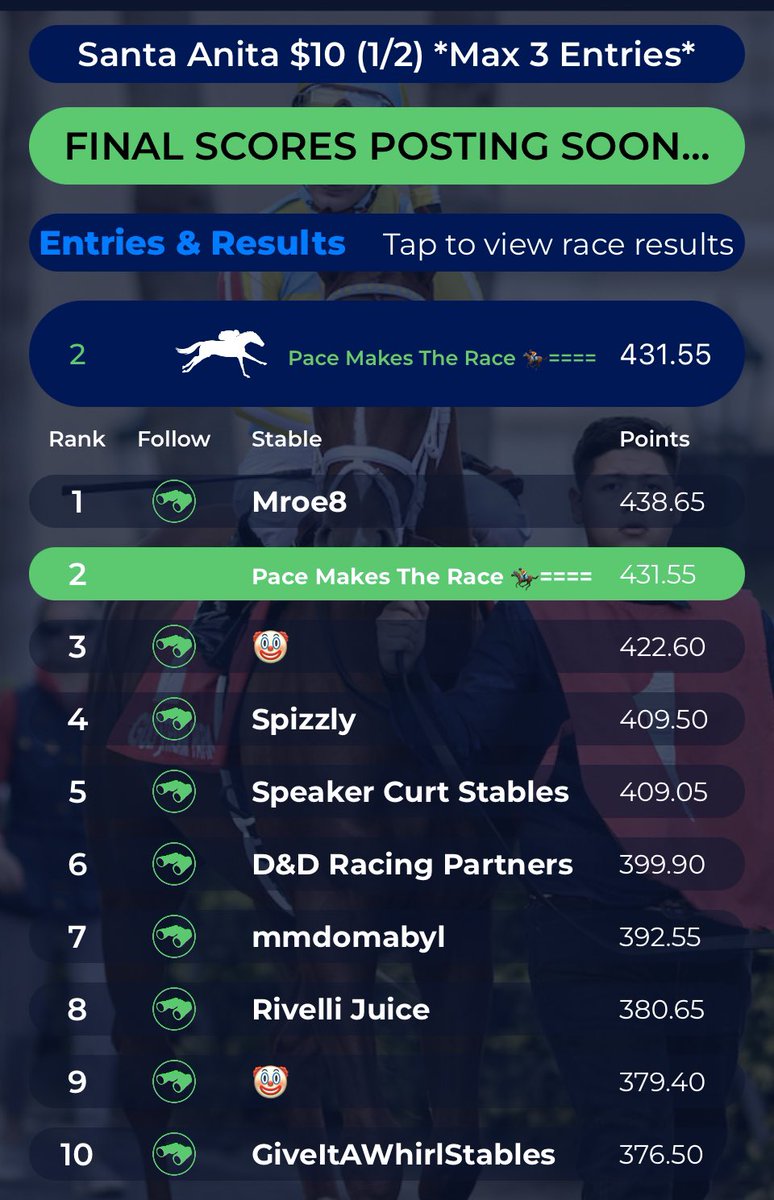 HorsePlayerX's tweet image. 2023 is the year of the rabbit 🐇 

This rabbit has an advantage, crushed this SA card today.  Used PaceSheets 10 mins before post to punch these in.  Sometimes capping is overrated 💪 #TrustData @PaceSheets1 @StableDuel @HorseTourneys