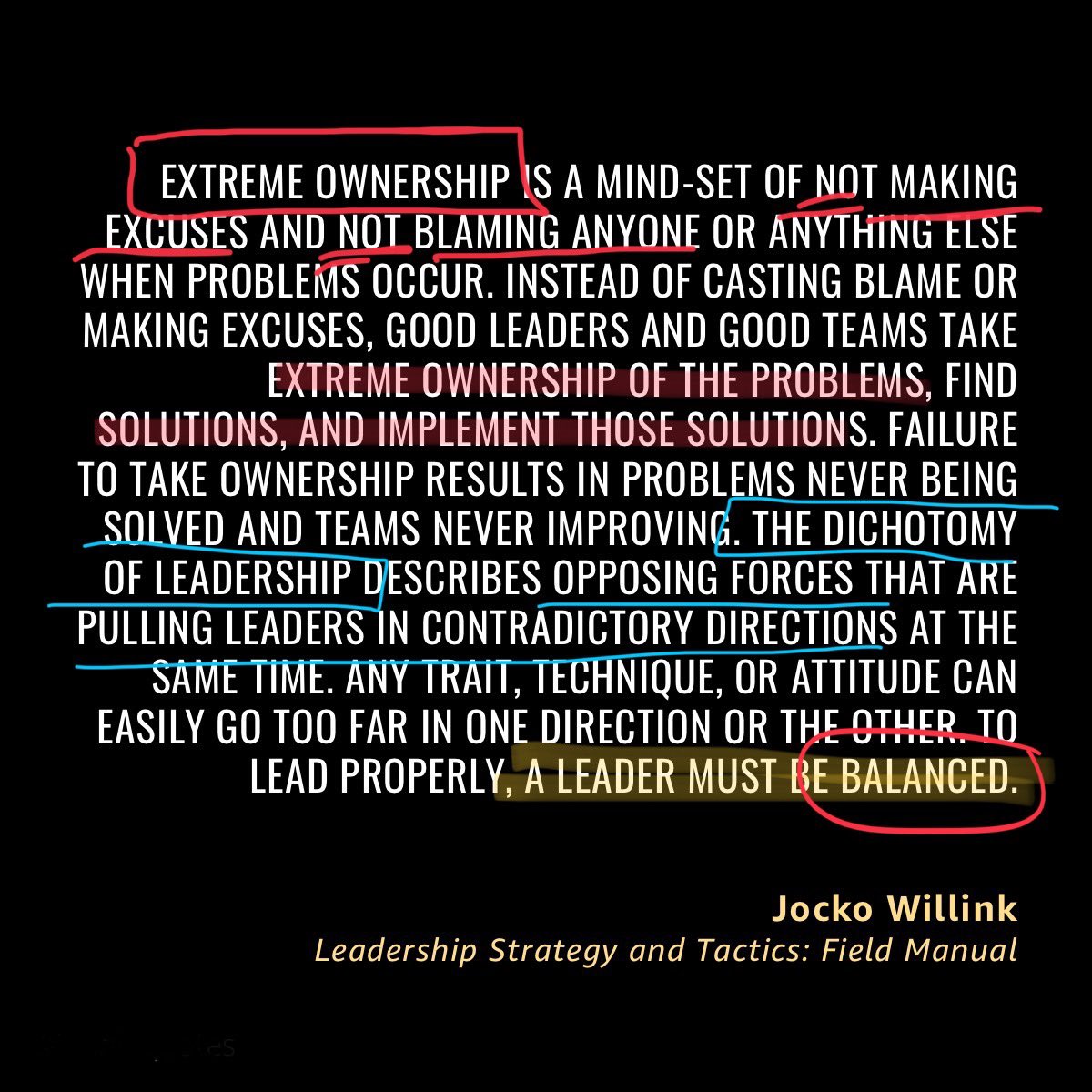 jonmrogers's tweet photo. “To lead properly, a leader must be balanced.”

— #Leadership Strategy and Tactics: Field Manual by @jockowillink
https://t.co/WjJa3seaE3 https://t.co/z6vJ7O4DzX