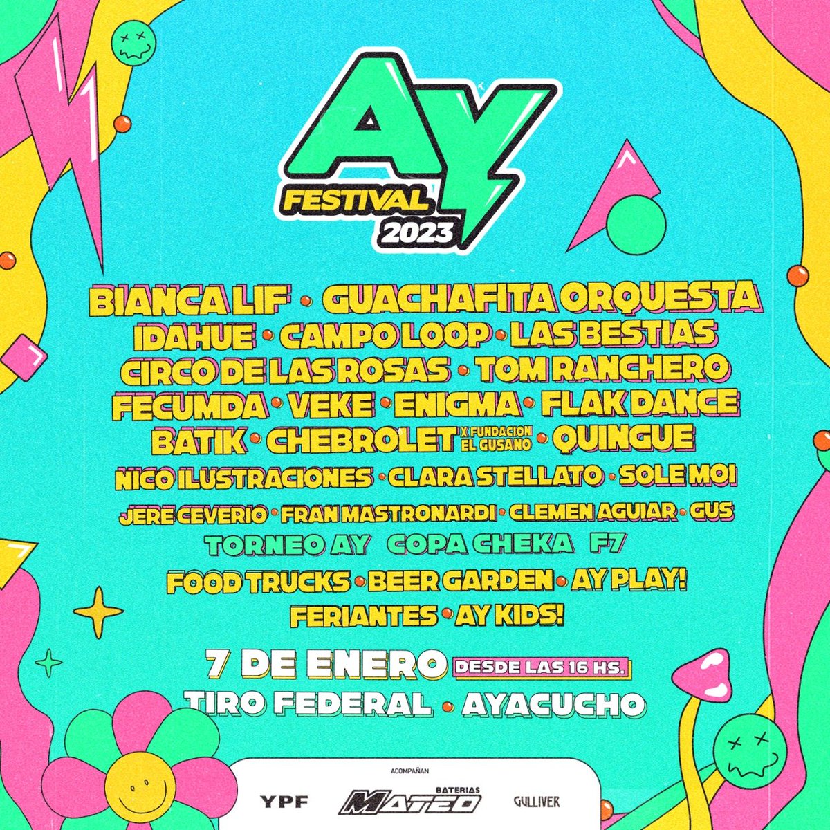 AyFestival's tweet photo. SEEE Que lindo volver a encontrarnos! 
Ya están ready los ticket anticipados a solo 1.500 pesitos para #AyFestival2023 a través de este Art Ticket! ❤️‍🔥🔋🎤⚡️🌅
Compra tu ticket acá 👇
https://t.co/wU5nr1z52Y https://t.co/XDrV69cpy1