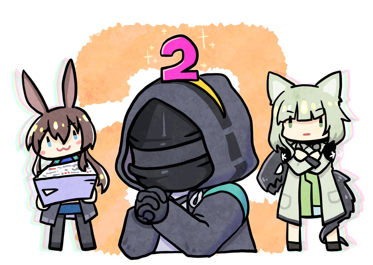 アーミヤ(アークナイツ) 「卯年だからアーミヤのイラスト探してたけど、とりあえず仕事させようとするアーミヤば」|サラ＋🕹Skeb募集中のイラスト
