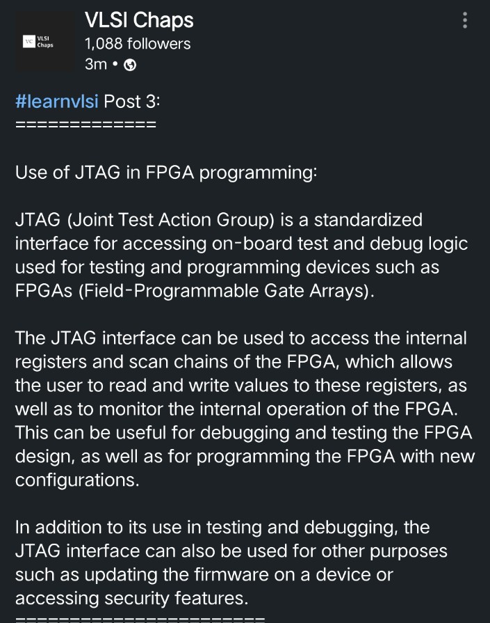 vlsichaps's tweet image. Don&apos;t forget to follow our page VLSIChaps.
We are also available on Quora, YouTube, Instagram, Twitter, Anchor fm podcast and almost on all the platforms.
#vlsi #vlsichaps #learnvlsi #learningseries #tutorial #job #chipdesign #semiconductorindustry #semiconductor #daily #series