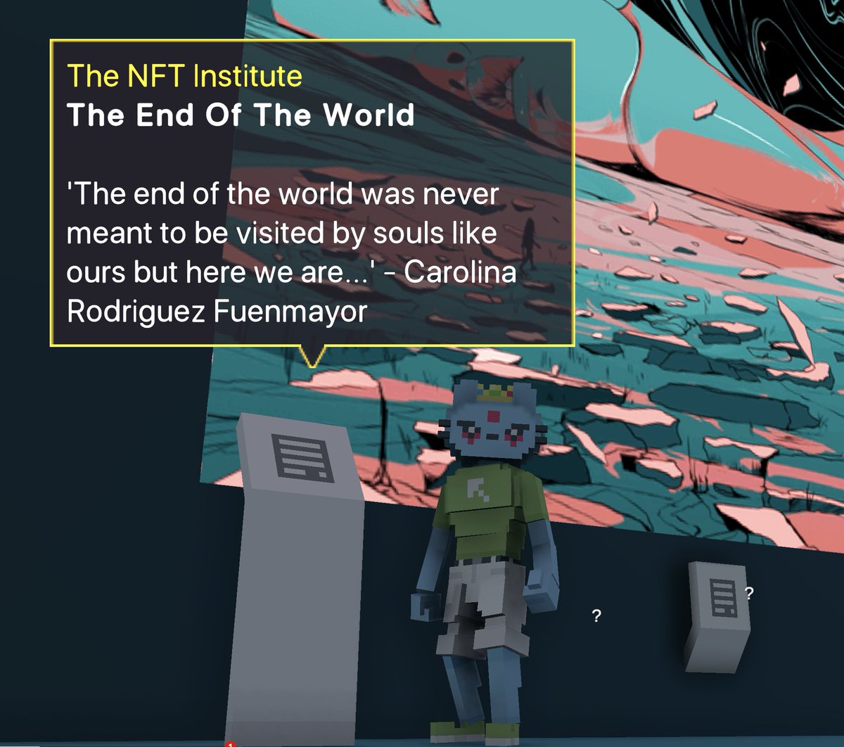 CoolCat_2552's tweet photo. @TheSandboxGame I found "The End of the World" NFT in the NFT institute 🔥 I participated in the #SeasonsGreetingsTSB challenge for a chance to win an NFT! https://t.co/XdhvqaIr7g