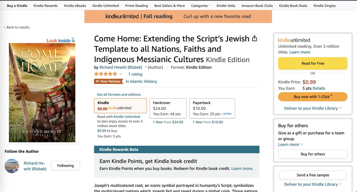 Come Home made it to 1st on Kindle for a few categories: #JewishHistory, #IslamicHistory, #AsianHistory, and #Tribal&Ethnic Religions. Thank you for your support.
