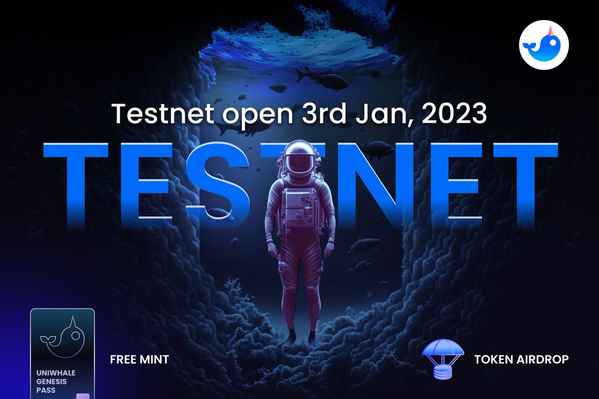 Uniwhale Exchange (@uniwhaleex) on Twitter photo 1/ 🐳 Uniwhale Testnet Launching Jan 3rd 🚀
🏎 Test-drive #Perpetual #DEX on @BNBChain🏎
👉 Complete app.quest3.xyz/quest/72309357… to claim <a href="/UniwhaleEx/">Uniwhale Exchange</a> #BNB Testnet POAP NFT
👉 Complete app.quest3.xyz/quest/72088206… to claim Uniwhale Genesis Pass Whitelist 1/ 🐳 Uniwhale Testnet Launching Jan 3rd 🚀
🏎 Test-drive #Perpetual #DEX on @BNBChain🏎
👉 Complete app.quest3.xyz/quest/72309357… to claim <a href="/UniwhaleEx/">Uniwhale Exchange</a> #BNB Testnet POAP NFT
👉 Complete app.quest3.xyz/quest/72088206… to claim Uniwhale Genesis Pass Whitelist