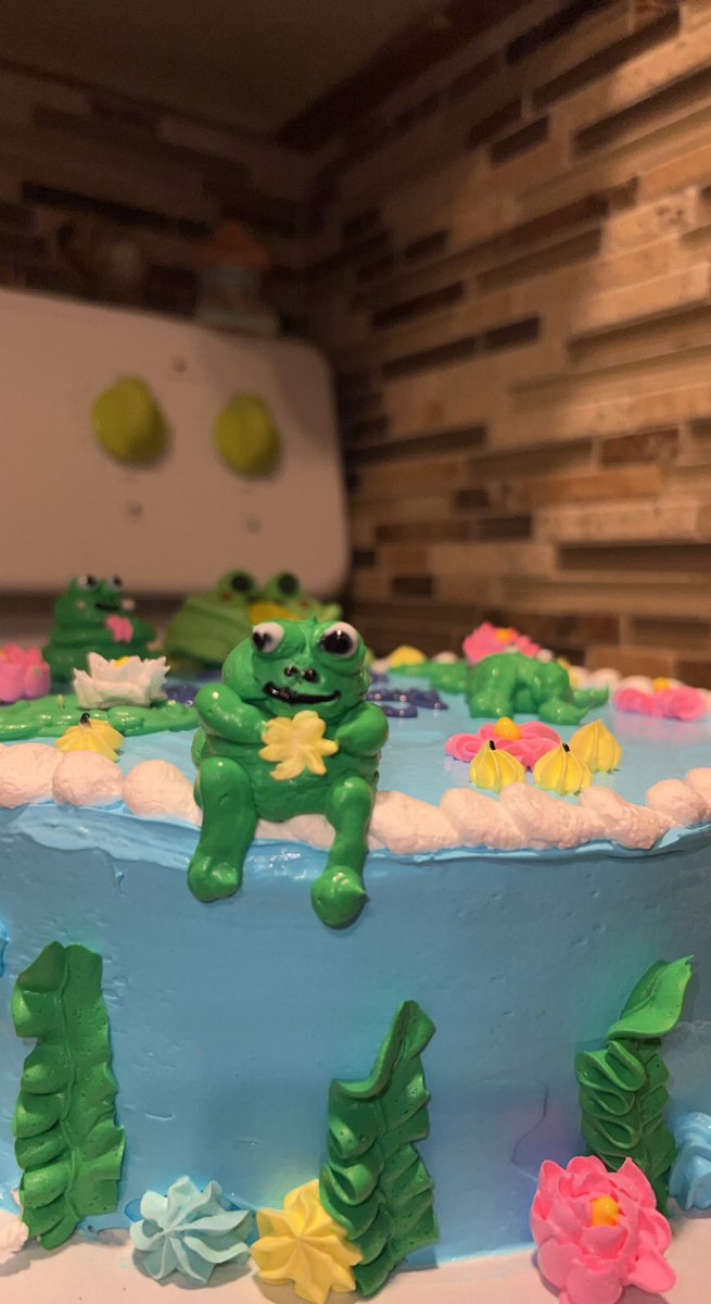 maiablaia's tweet photo. frog cake frog cake frog cake #frog #frogcake #cake https://t.co/8UWs3dVFYL