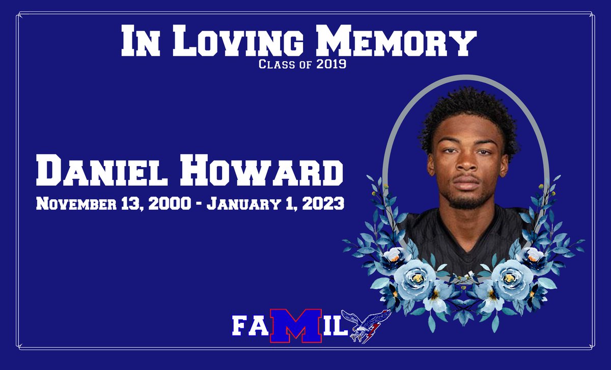 CoachFrank4XL's tweet photo. With an extremely heavy heart the Millwood Football program @MillwoodAthlet1 @TeamMillwoodFB and communityย mourns the passing of Daniel Howard c/o 2019. He will always be a part of our Falconย football family and will live in our hearts forever.ย #FalconPrideForever https://t.co/WxYtj7vwwa