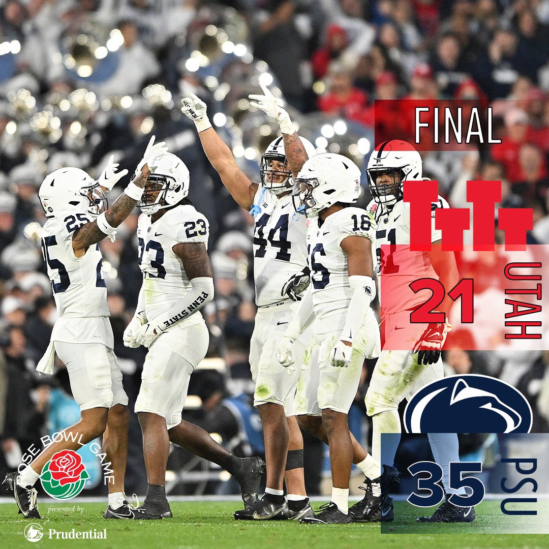 Rose Bowl Game (@rosebowlgame) on Twitter photo Congratulations to the 109th #RoseBowl Game Champions. Time to celebrate for <a href="/PennStateFball/">Penn State Football</a>. Congratulations to the 109th #RoseBowl Game Champions. Time to celebrate for <a href="/PennStateFball/">Penn State Football</a>.