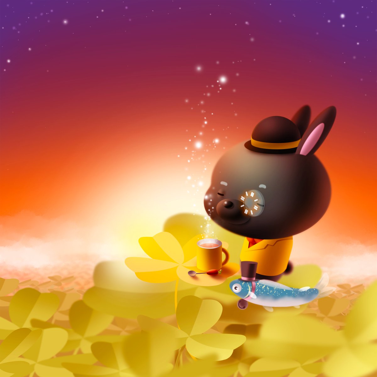 Mebbit_K's tweet photo. ✨NEW DROP✨
🐰<Waiting for new luck>🍀
In 2023, he is waiting for the first sunrise.🌅
Because finding new luck sometimes requires waiting.
I hope you find good luck for your happiness.😆
⚓️https://t.co/FsWoAWANKo
🚩eth(1/1)
#nft #nftart #rhythmicalNFT #NewYear #mebbit #lucky https://t.co/2s4c4I0jHL