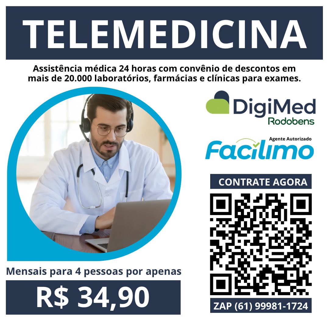 consultor66's tweet photo. SAIBA PORQUE a TELEMEDICINA se tornou uma tendência, um sucesso mundial de ASSISTÊNCIA 24 h à SAÚDE, passou a ser indispensável para as pessoas de todas as idades e, principalmente, para os programas de benefícios corporativos.
Detalhes pelo WhatsApp https://t.co/UTUtSZboAd https://t.co/rvaf6Sxa1R