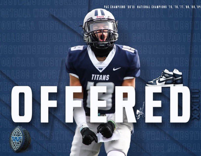Blessed to receive an offer from <a href="/WCtitansFB/">Westminster Football</a>. Thank you <a href="/CoachBlake41/">David Blake</a> for the opportunity. 🔵⚪️ <a href="/LittrellJosh/">Josh Littrell</a> @CoachSalinasEW <a href="/KaufmanRobert/">Coach Rob 🪶</a>