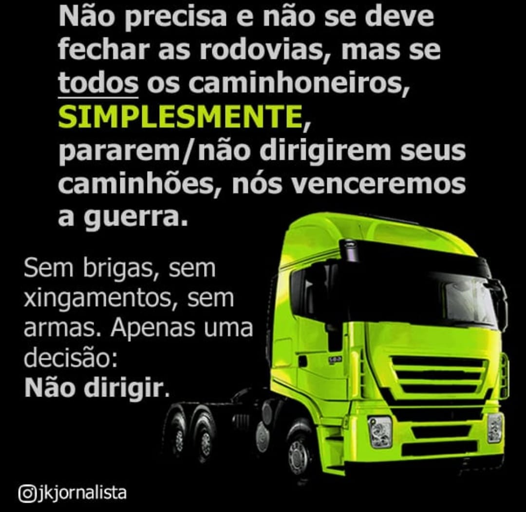 safebrasil's tweet photo. Estou insistindo no tema: os caminhoneiros podem salvar o Brasil. Vamos divulgar... 🇧🇷 https://t.co/od38932Hf3