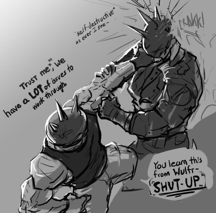 +quick sketch (as fair of a fight as you'd get w/ yourself) https://t.co/q3vMtd2K6u 