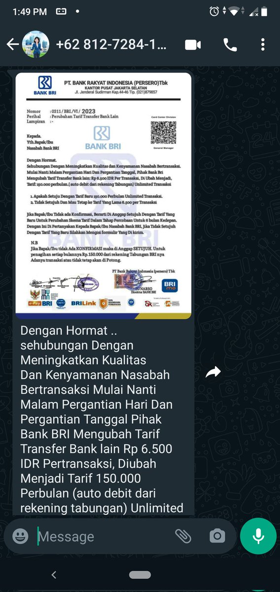 InuChain's tweet image. Penipu Mengatasnamakan BRI,
Mrersahkan
Nomor Penipu : +62 81272841447
@aduankonten
 @aduanBRTI 
@CCICPolri
@BANKBRI_ID