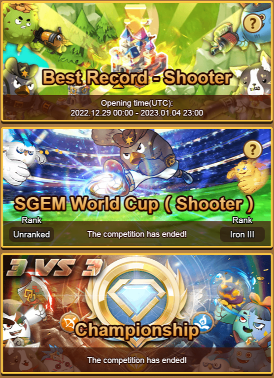 #SGEM Best Record -Shooter

Challenging the limits

Win a generous prize

#P2E #NFTs #Bitcoin