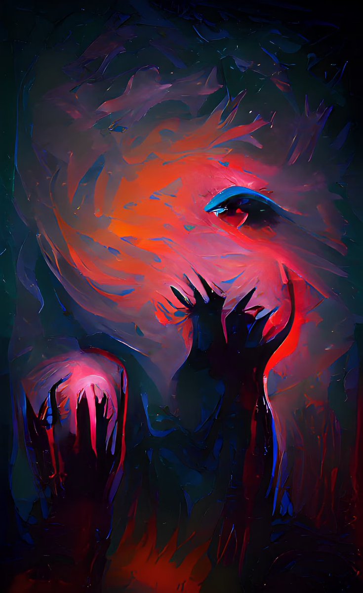 This Is <a href="/ArtOfEmotionAi/">Art Of Emotion Ai</a> #255 | "The Darkness Is Your Friend, Say Hello." | #NFT #NFTs #NFTCommunity 

Discord: discord.gg/6ZM2KGgvWk

Supply: 333 | Genesis Pass
Get Yours: opensea.io/collection/art…
