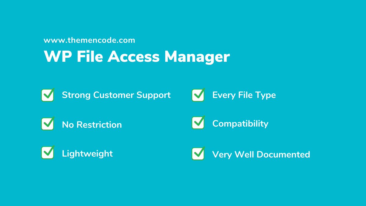 ThemeNcode's tweet image. WP File Access Manager protects every file with access control and you can choose the permission. Check this out now:
themencode.com/wp-file-access…

#wp #wordpressfile #fileaccesscontrol #wordpress #woocommerce