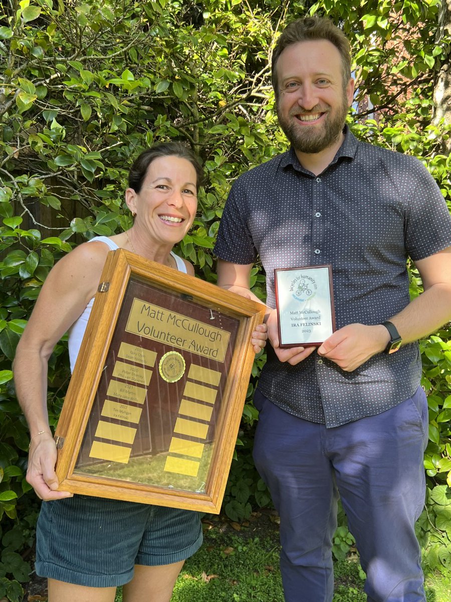 b4hmelbourne's tweet photo. A massive congratulations to our two 2023 Matt McCullough Award Winners - Ira Felinski and Tim Mulligan. Ira has successfully navigated our transition to a new URL with aplomb. Tim has stacked nearly every bicycle we have received into shipping containers.Thank you!🙌 https://t.co/AKQtjjF3mR