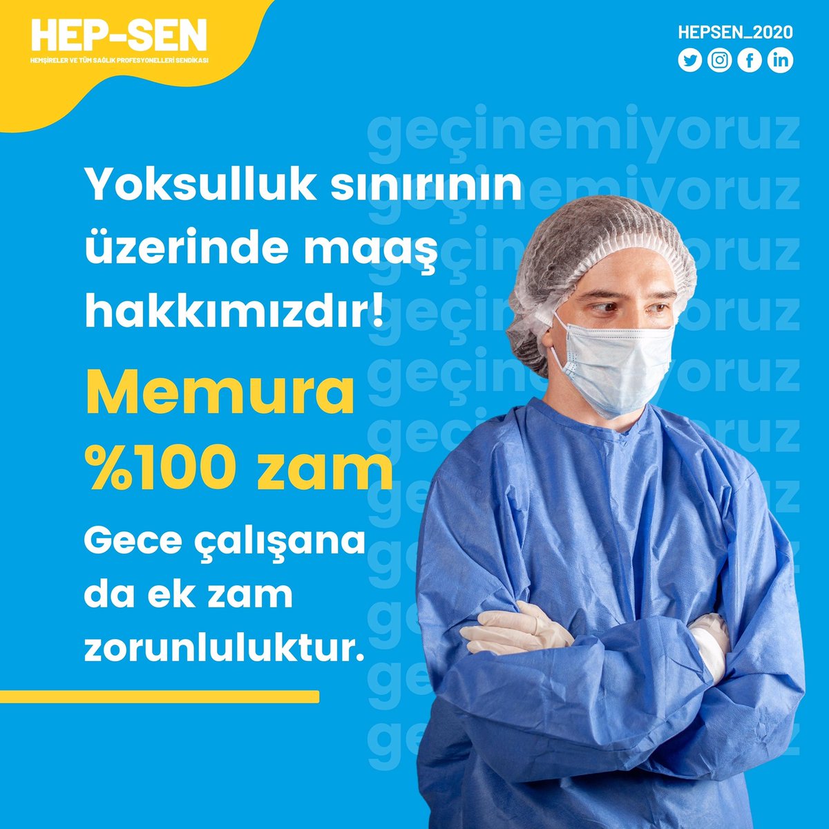 Memura %100 zam, gece çalışana da ek zam zorunluluktur.

Yoksulluk sınırı üzerinde  emekliliğe yansıyan tek kalem maaş...
#MemurYoksulZamSart