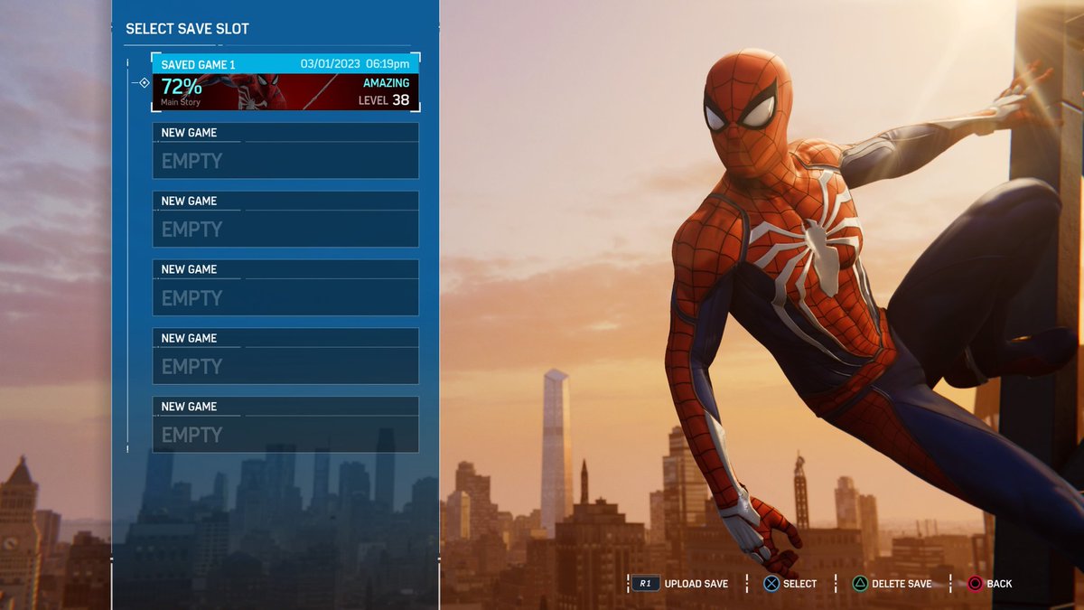 GameSlayer63's tweet photo. I'm Done Playing Marvel's Spider-Man on Ps5 For Now and I'm 72% Done Right Now #MarvelsSpiderMan #Ps5 #SonyInteractiveEntertainment #PlaystationStudios #OculusVR #InsomniaGames #NixxesSoftware #Playstation #Gamer #Gaming https://t.co/QOIR647z1q