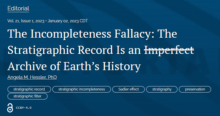 TheSedRecord's tweet photo. 🎇Happy New Year! 🎇

To kick off the new issue for 2023, we have an editorial by Angela Hessler, regarding the "incompleteness" of the stratigraphic record. 

Read the full piece here: https://t.co/aUqiBHkuC9 https://t.co/7c5TaM6RmS