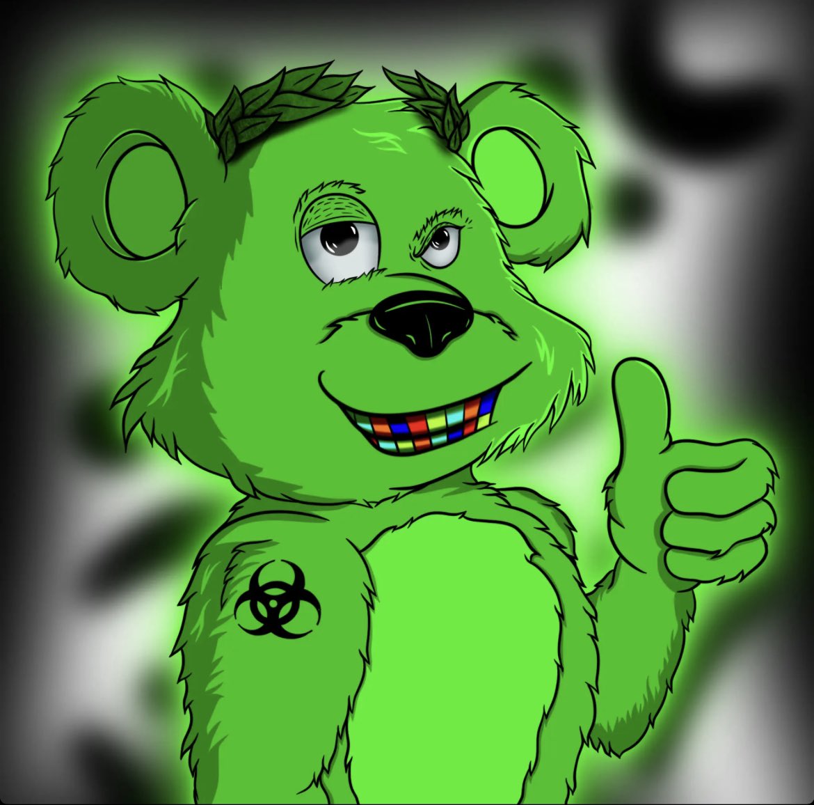 Cryptozenesis's tweet photo. Not the rarest of traits , but they actually look really cool @yieldling @SketchyBearsNFT @BadBunnySociety @breezybeaverNFT #RainbowGrill #Skittles #RainbowTeeth #CandyTeeth https://t.co/0RKj1IxuVv