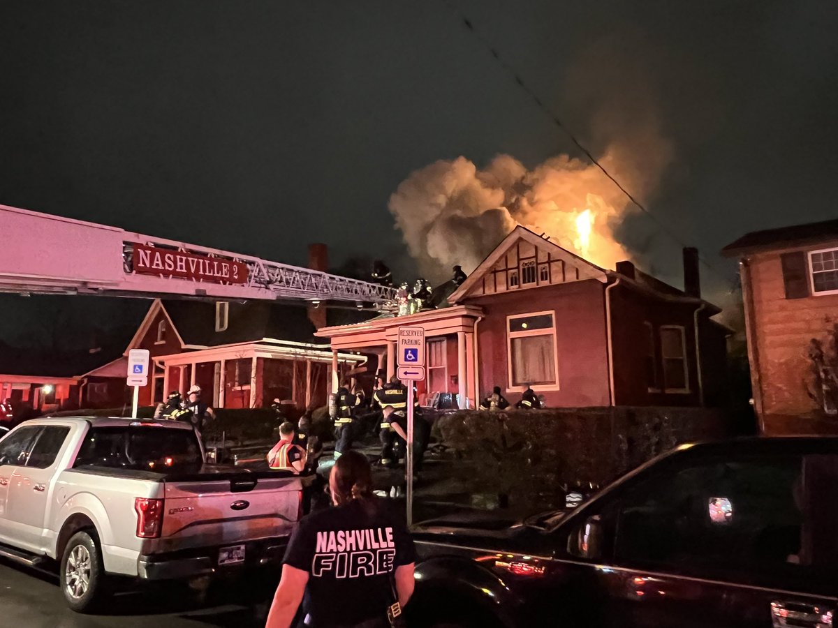 FOXNashville's tweet photo. Music Row home catches fire after being hit by lightning: https://t.co/9C4ZlfrXIJ https://t.co/COvdm4Ct7z