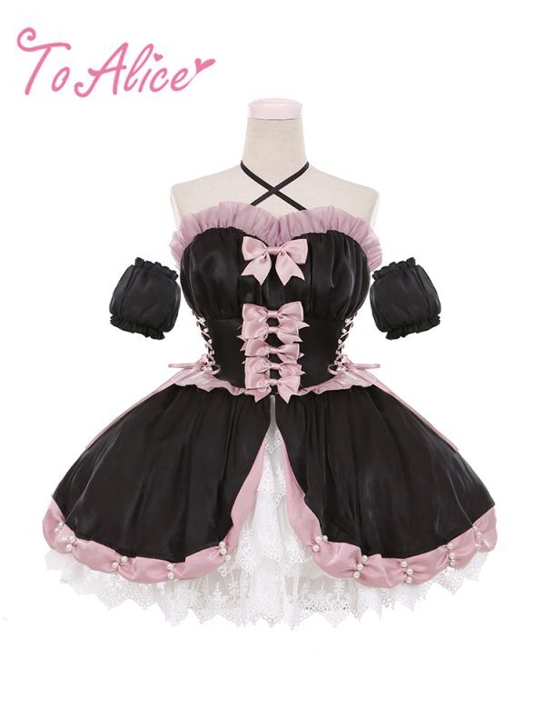 To Alice 魔法少女の学園制服サス付きスカート ピンク-