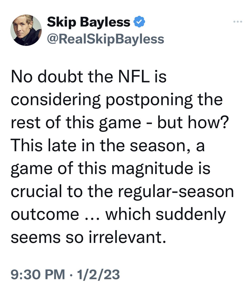 Please take this guy off the air. Terrible take. Prayers for Hamlin.