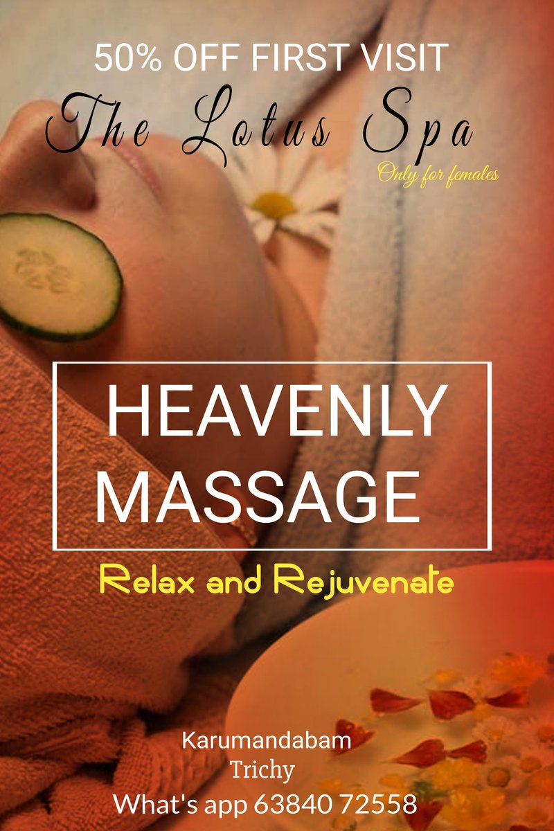Massageforu1's tweet photo. Massage at ur doorstep #trichy #massage @RLadiesTrichy @gayathri_trichy @ilovestrichy @priya09_trichy doorstep avail 
Only for females https://t.co/CcUMMZ8Z4t