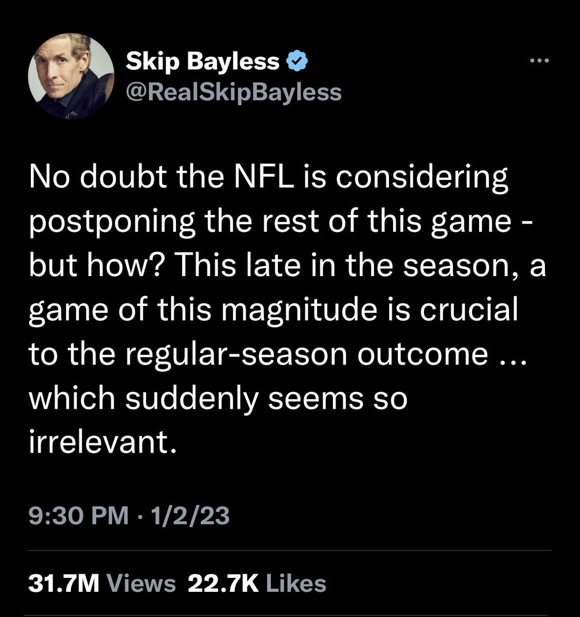 Just fire Skip Bayless already, @foxsports.

This is intolerable and indefensible.
