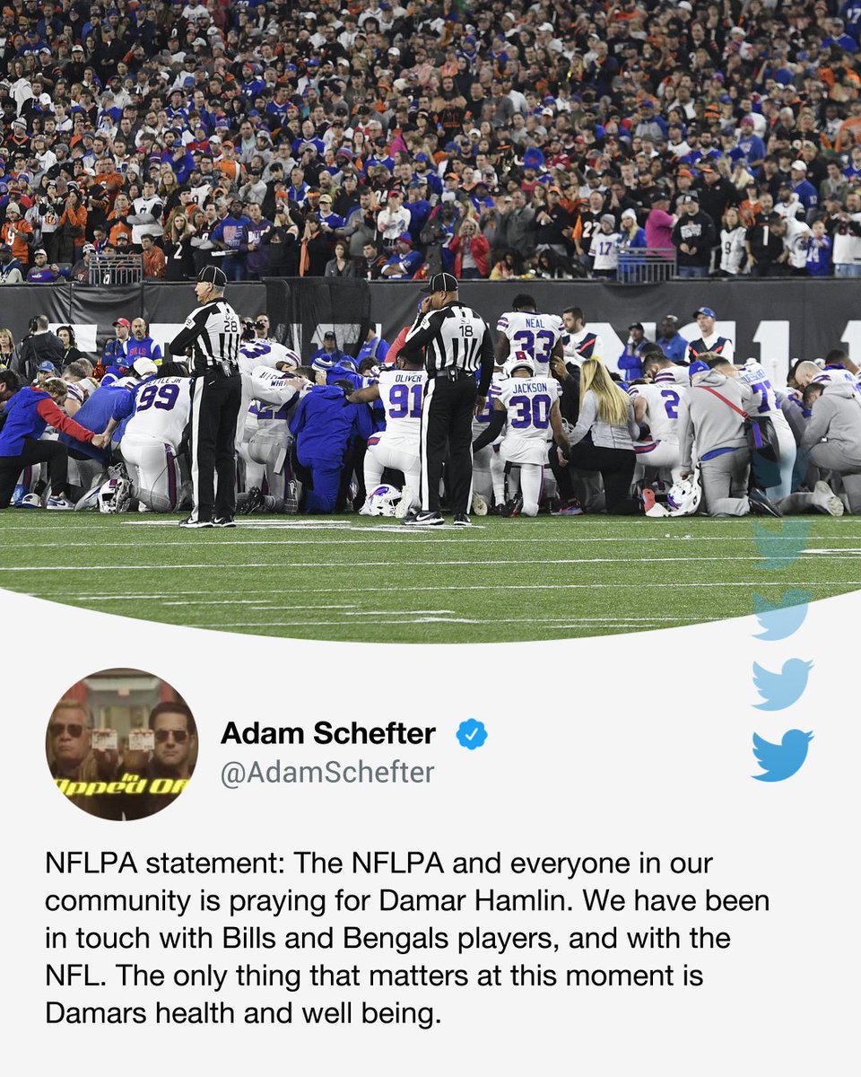 espn's tweet image. The NFLPA released a statement on Damar Hamlin.