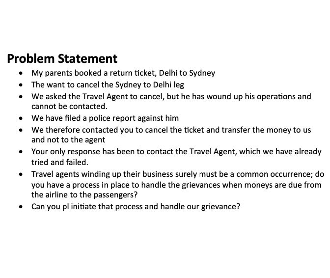 sukhjeet's tweet photo. This is absurd, @airindiain. I asked for your help to get my ticket refunded coz the travel agent is missing. Your only response is to contact the Travel Agent. Can you pl help? This is my problem statement: https://t.co/1V6ZeK8Hq0