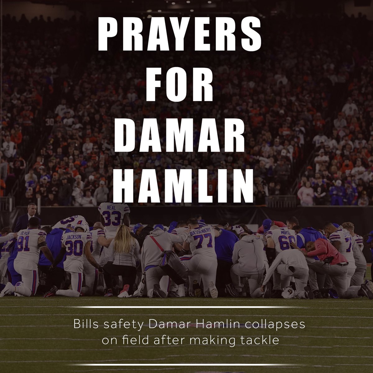 kmbc's tweet photo. Updates: It is confirmed that Buffalo Bills safety Damar Hamlin is in critical condition. 

The game has been suspended indefinitely: https://t.co/Ig0xlALej9 https://t.co/jboUxxxOjr