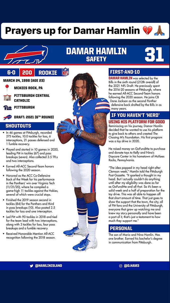 AfriKingChief's tweet photo. Please help me pray for this man!  #DamarHamlin #HamlinIsland #BillsMafia 💔🙏🏾 https://t.co/VzzXuqpfKc