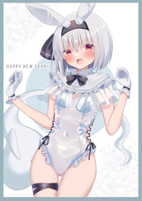 白うさぎなので赤目にしたバージョンもあります 