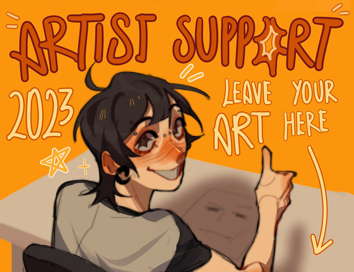 NOW LETS START THIS 2023 WITH AN 'ARTIST SUPPORT' ‼️

introduce yourself and reply with your art + DONT FORGET to follow and support some new artist <3

[#artistsupport #ArtistOnTwitter]