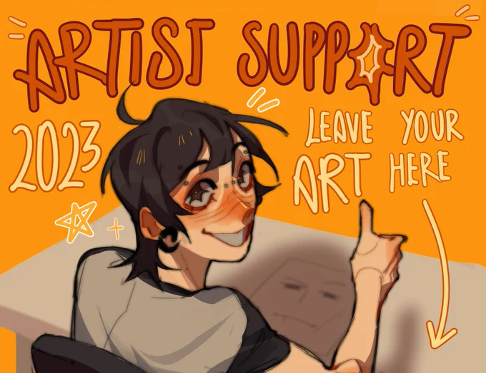 NOW LETS START THIS 2023 WITH AN "ARTIST SUPPORT" introduce yourself and reply with your art + DONT FORGET to follow and support some new artist <3[#artistsupport #ArtistOnTwitter] 