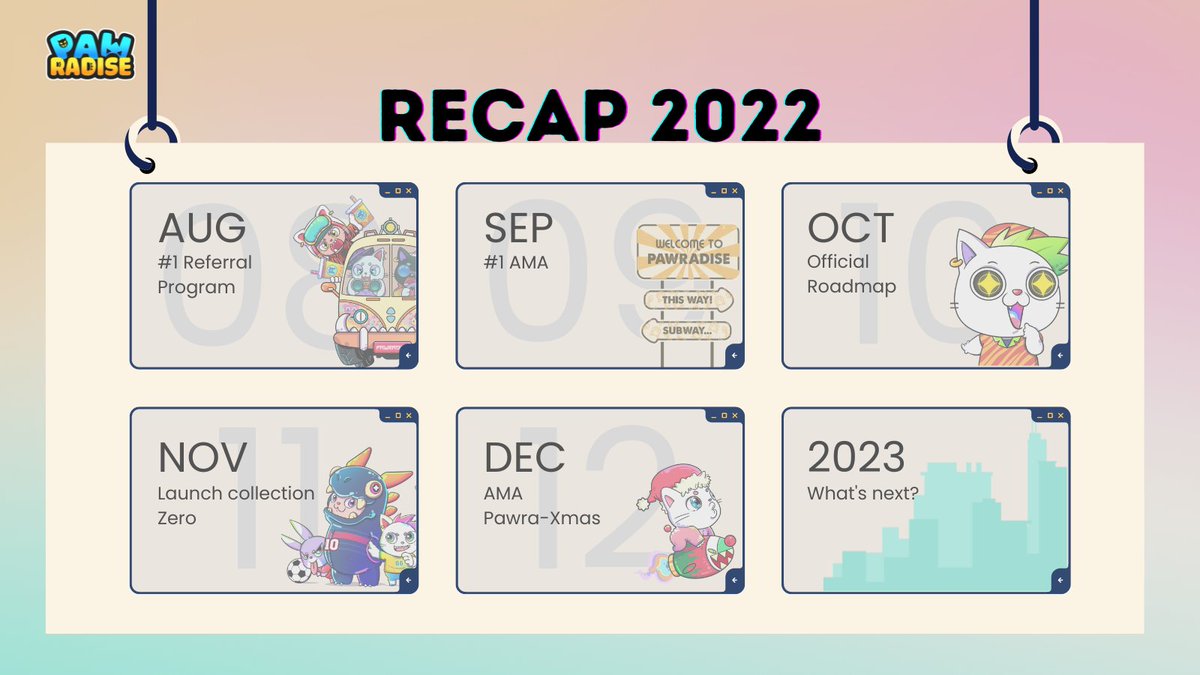 Pawradise's journey in 2022
What a year! 🥳
#NFT #Pawradise #recap2022