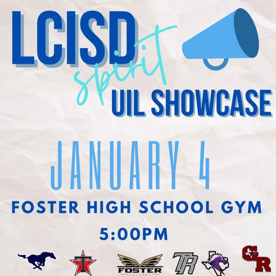 BFTerryCheer1's tweet photo. We invite you to come out and show your support for the LCISD Cheer teams this Wednesday! Tickets are available on the LCISD Athletics website. #cheershowcase #uil #lcisdathletics https://t.co/1VosZ6AGVa