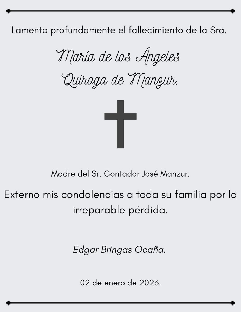 edgarbringas's tweet photo. Mis Condolencias para usted y su familia Sr. Contador @ManzurOficial https://t.co/Xoh2h3HCFF