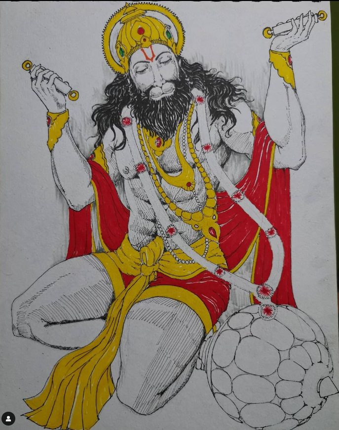 kaizenmoksh's tweet photo. Devotion and action.

Bhakti and karma.

On the path of dharma.

#kaizenmoksh #art #artist #ArtistOnTwitter #penandink #watercolor 

Jai Hanuman!

Jai Shri Ram! 🙏🙂 https://t.co/qJAObLu5e5